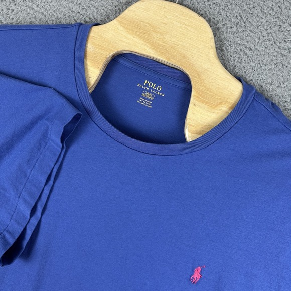 Polo‎ Ralph Lauren Shirt Mens 2XB BIG Blue Crewneck Pony Tee Classic Cotton Logo - Picture 1 of 9